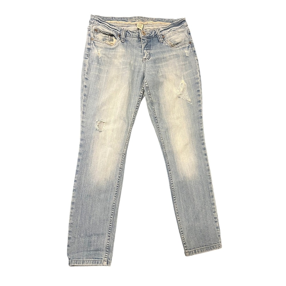 Refuge Skinny Jeans Womens 11S Light Wash Good Distressed Low Rise 1649